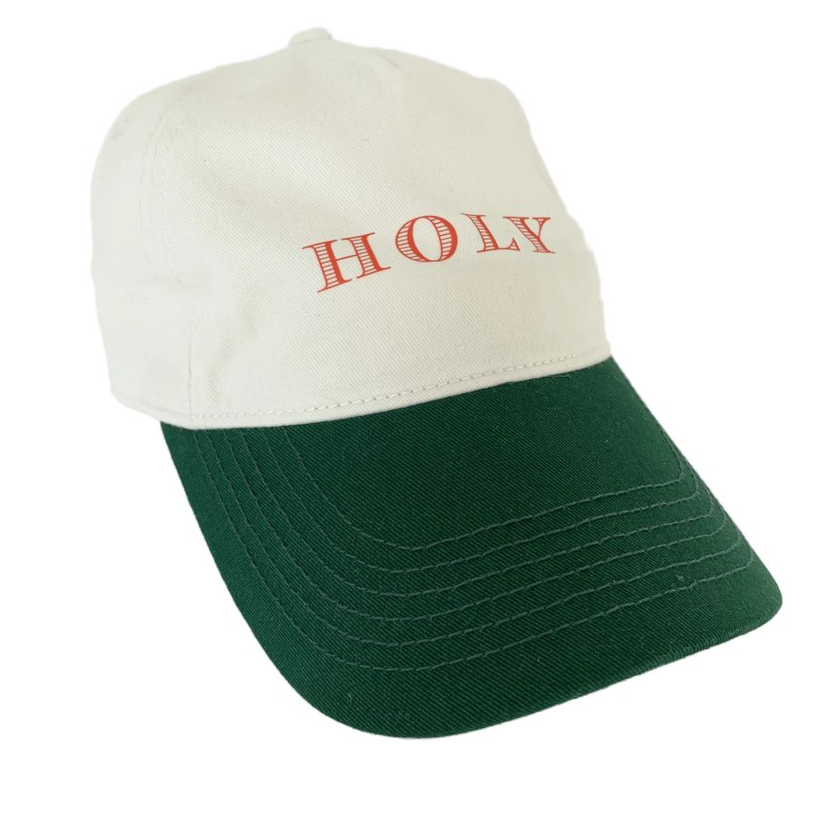 The Holy Cap - warm white/dark green