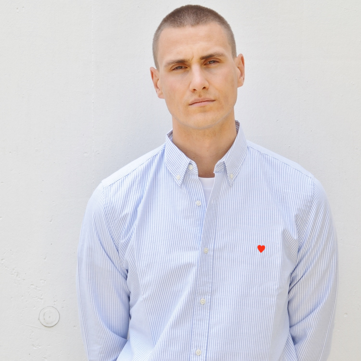 The Icon Shirt - Heart - lightblue/white