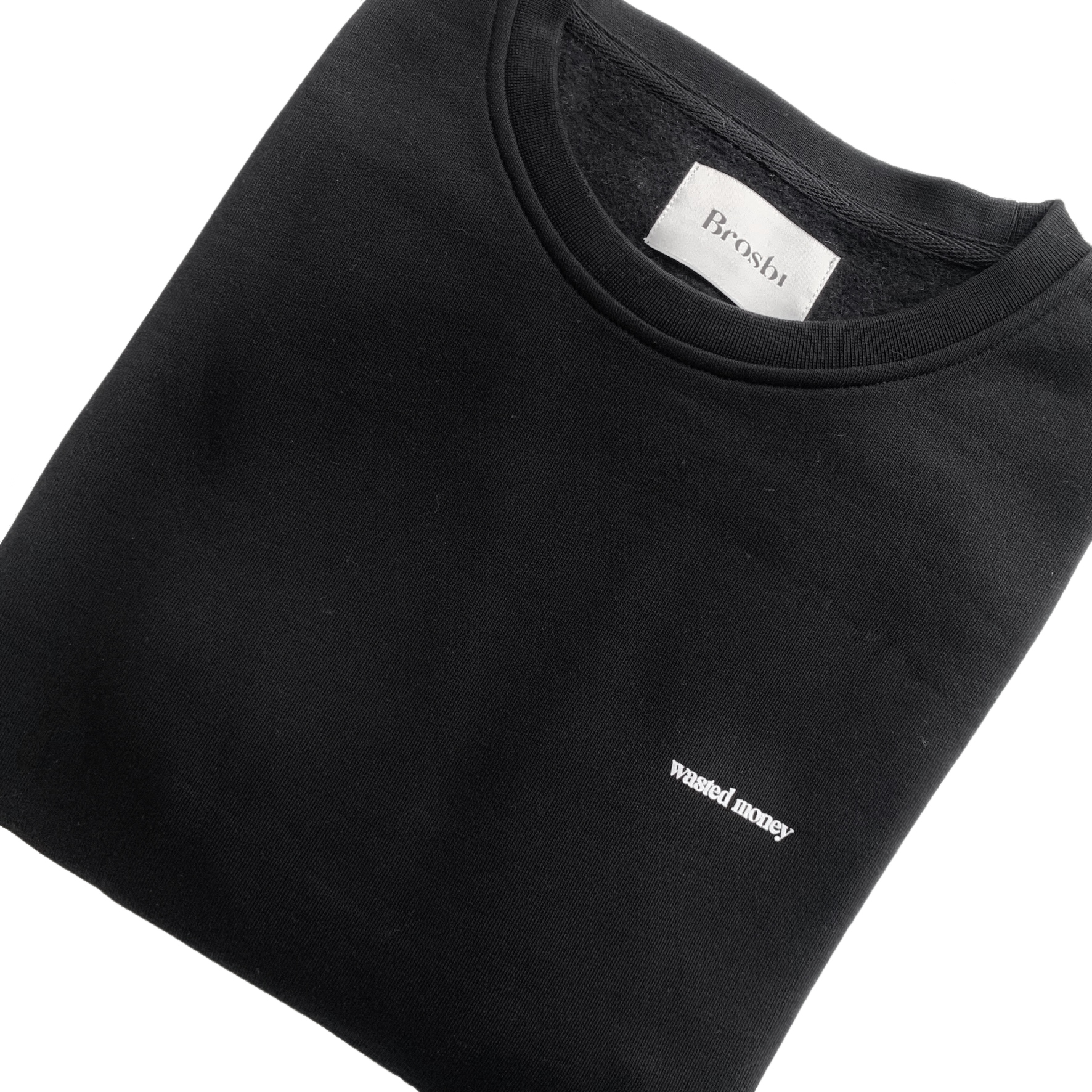 Crew Sweat  - Wasted Money - black