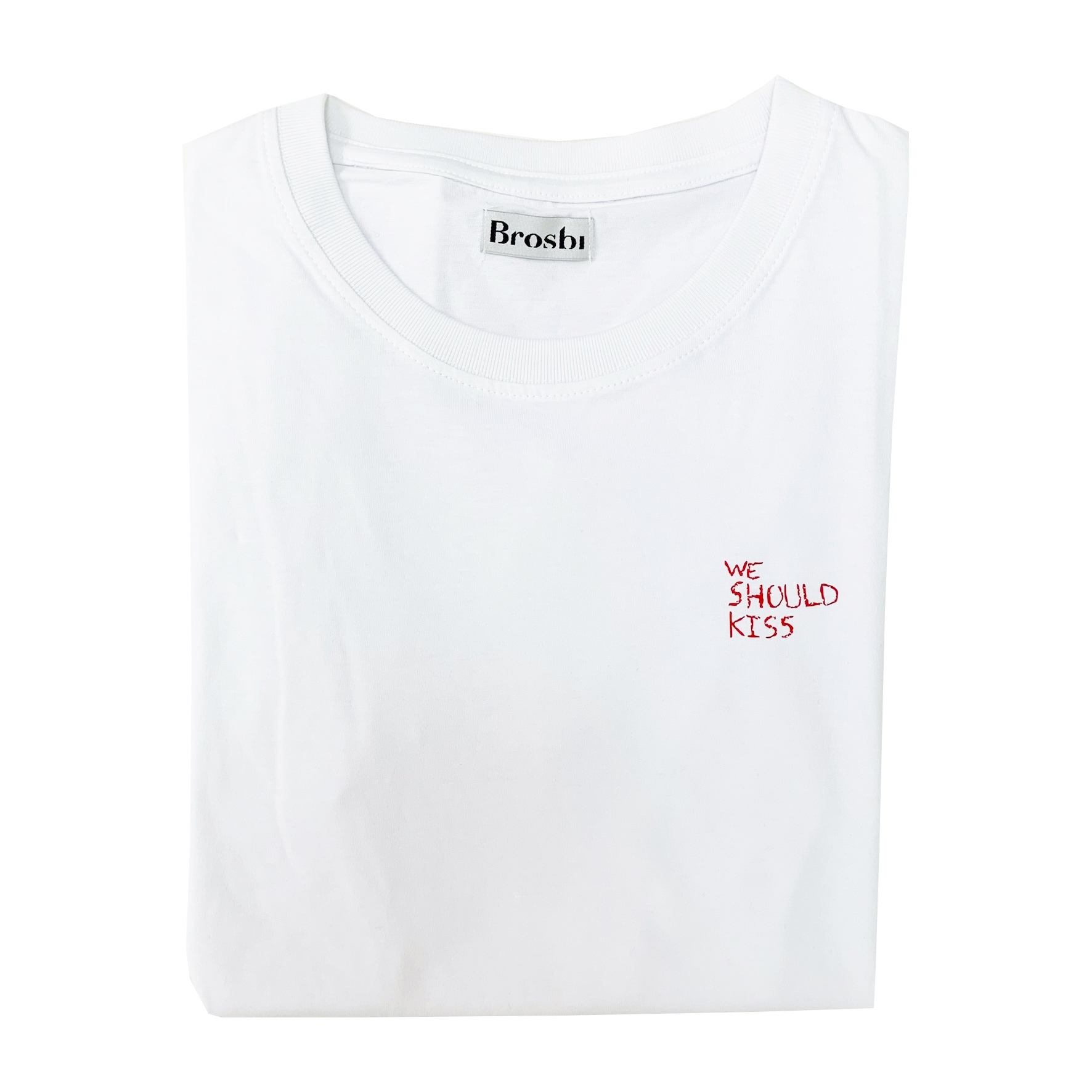Classic Slim Fit Tee - We Should Kiss - white