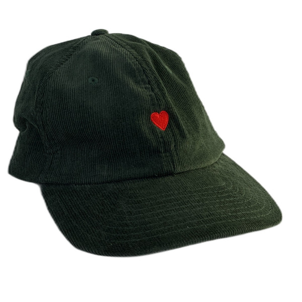 The Icon Corduroy Cap - Heart - forrest green
