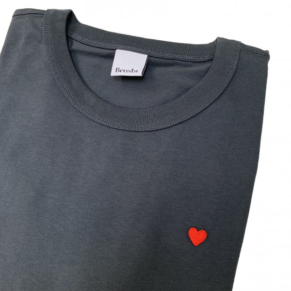 Loose Fit Tee - Icon Heart - cement grey